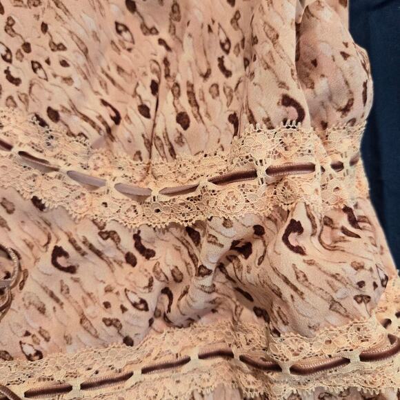 NWT Pretty Garbage Leopard Print Split Hem Tank Top Sz L Boho Coastal Cowgirl - Picture 4 of 13